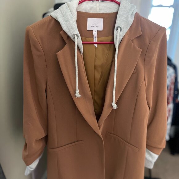 Cinq A Sept- Hooded Khloe Jacket In Cinnamon Oatmeal (Size 4) - Picture 1 of 4